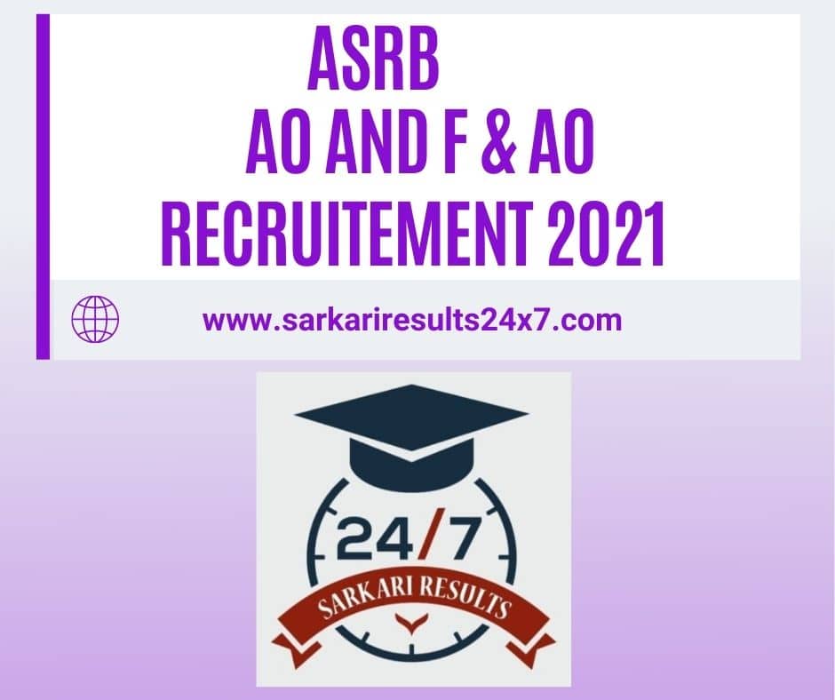 Administrative Officer And Finance & Accounts Officer Sarkari Results 24x7