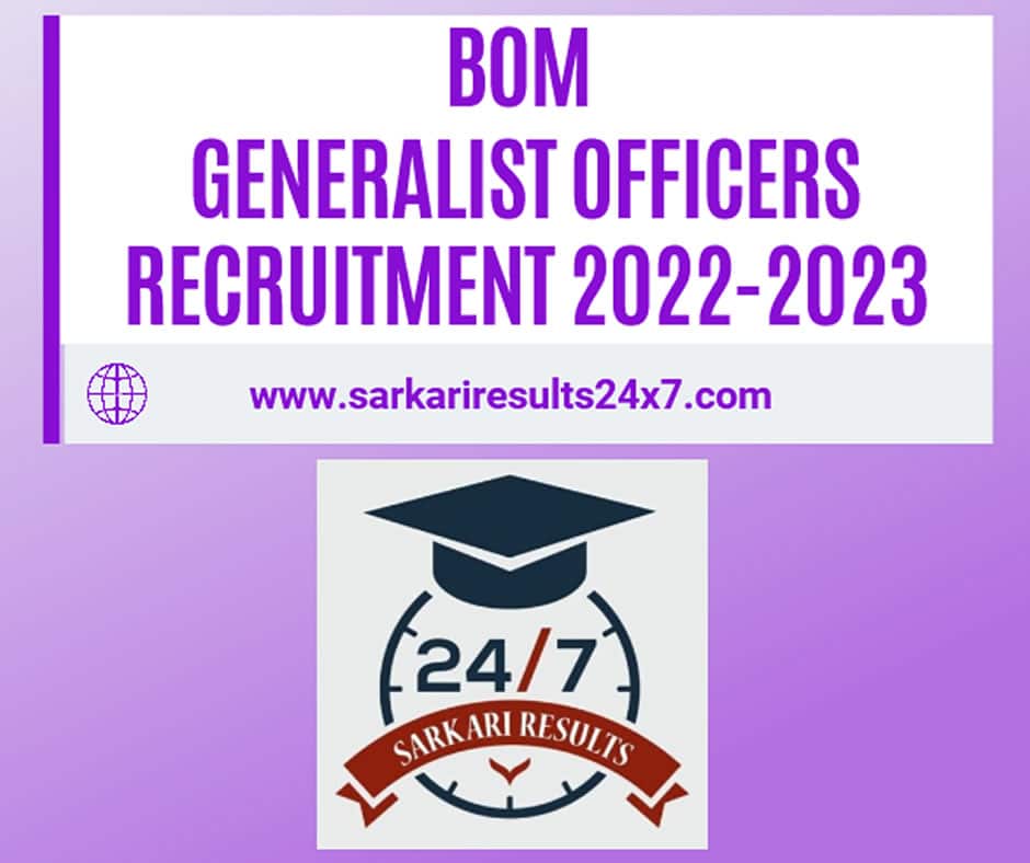 BOM Generalist Officers Scale II & Scale III