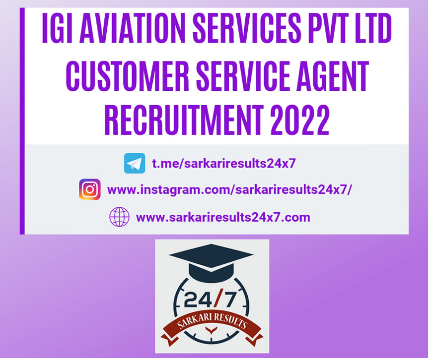 IGI Aviation Services Pvt Ltd - Customer Service Agent 2022