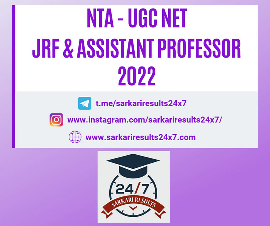 NTA UGC NET JRF & Assistant Professor 2022